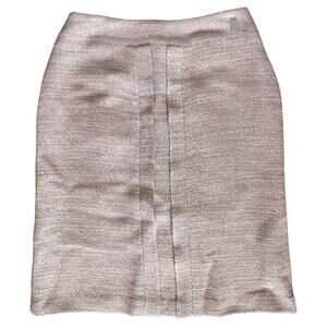 Chanel Pink Tweed Knee-Length WoolcSkirt, M/US6/FR38